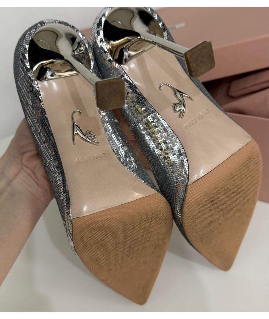 MIU MIU Серебряные туфли, фото 7