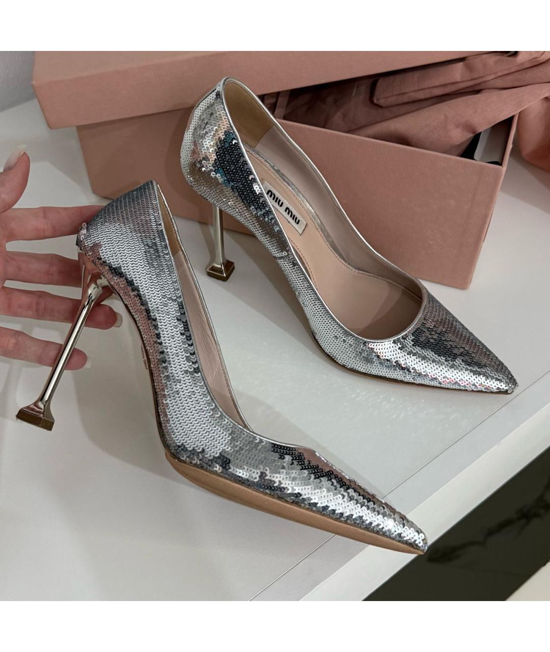 MIU MIU Серебряные туфли, фото 2