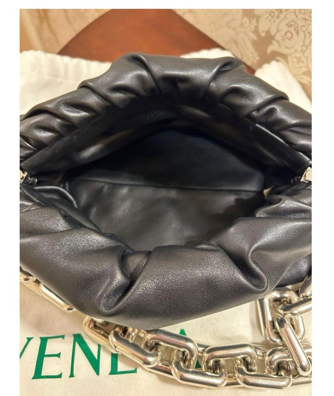 BOTTEGA VENETA Черная кожаная сумка с короткими ручками, фото 4