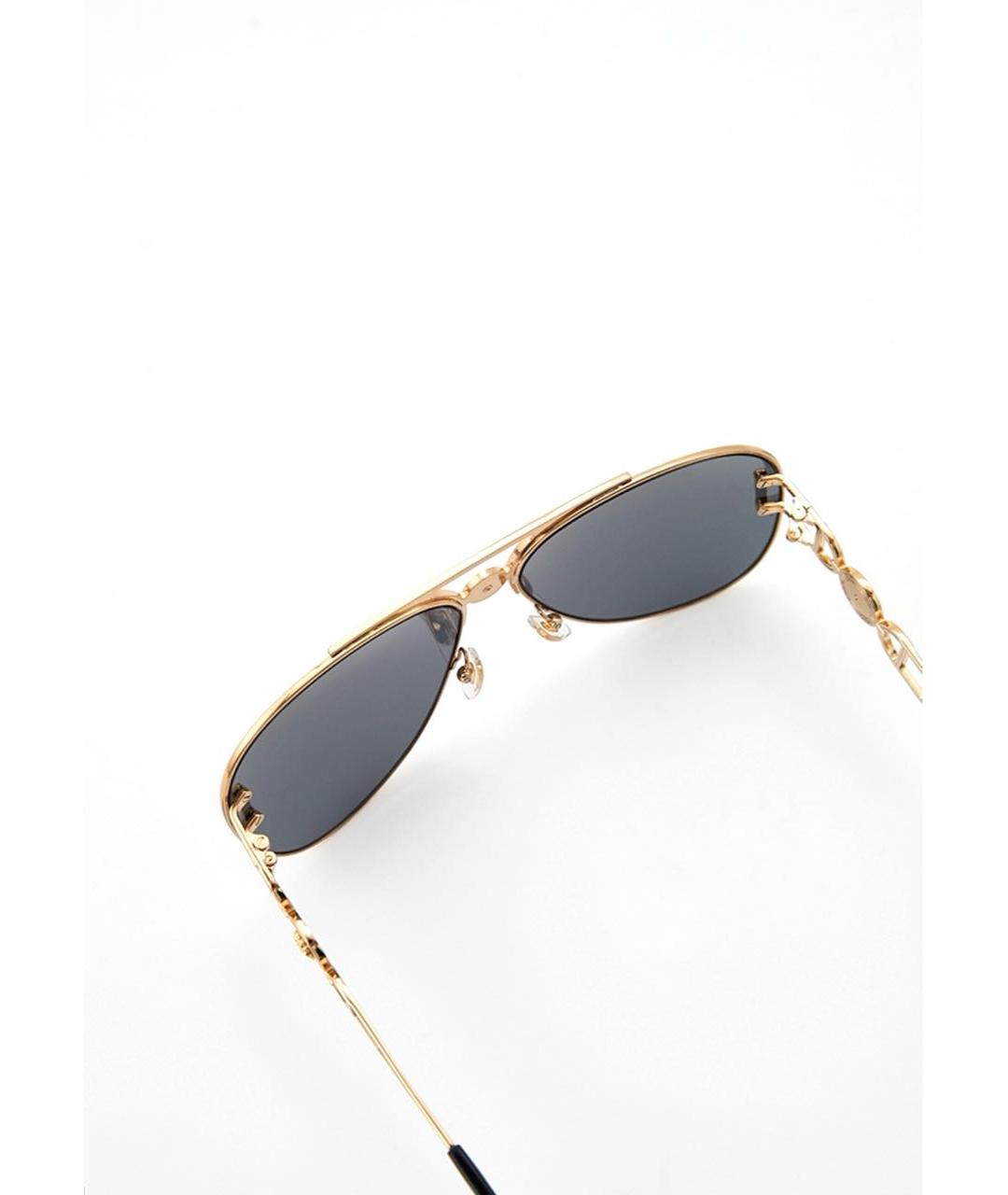 VERSACE Черные металлические солнцезащитные очки, фото 3