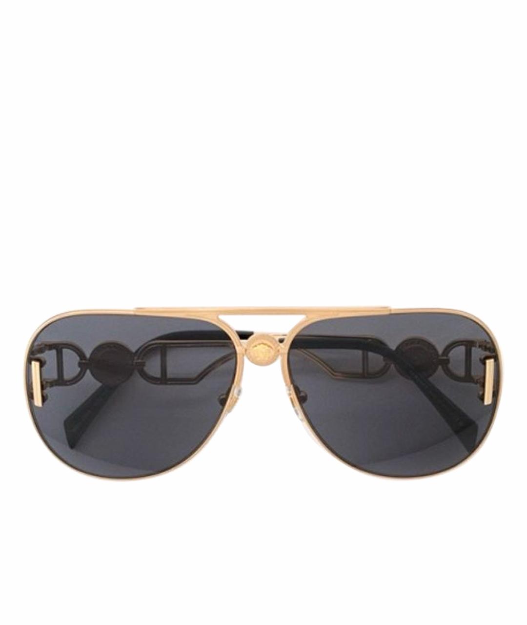 VERSACE Черные металлические солнцезащитные очки, фото 1