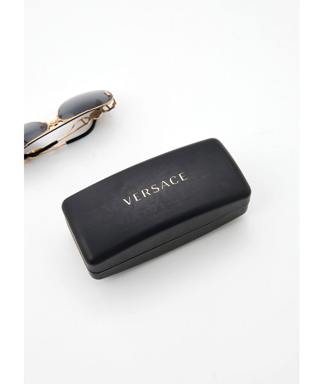 VERSACE Черные металлические солнцезащитные очки, фото 4