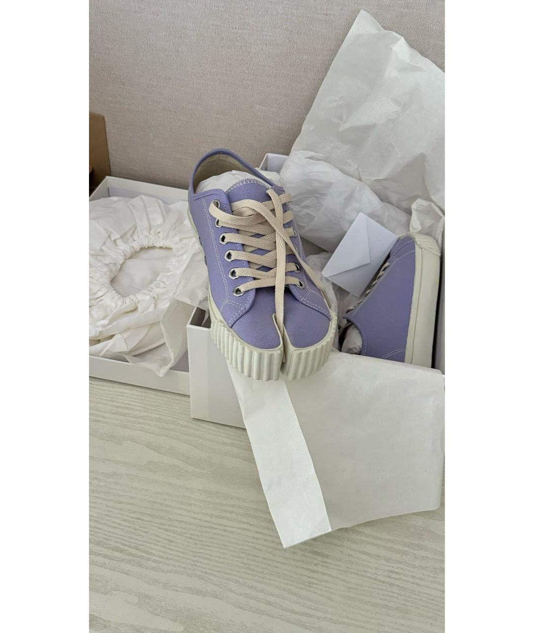 MAISON MARGIELA Фиолетовые текстильные кеды, фото 2