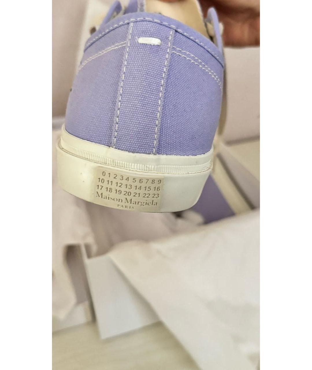MAISON MARGIELA Фиолетовые текстильные кеды, фото 4