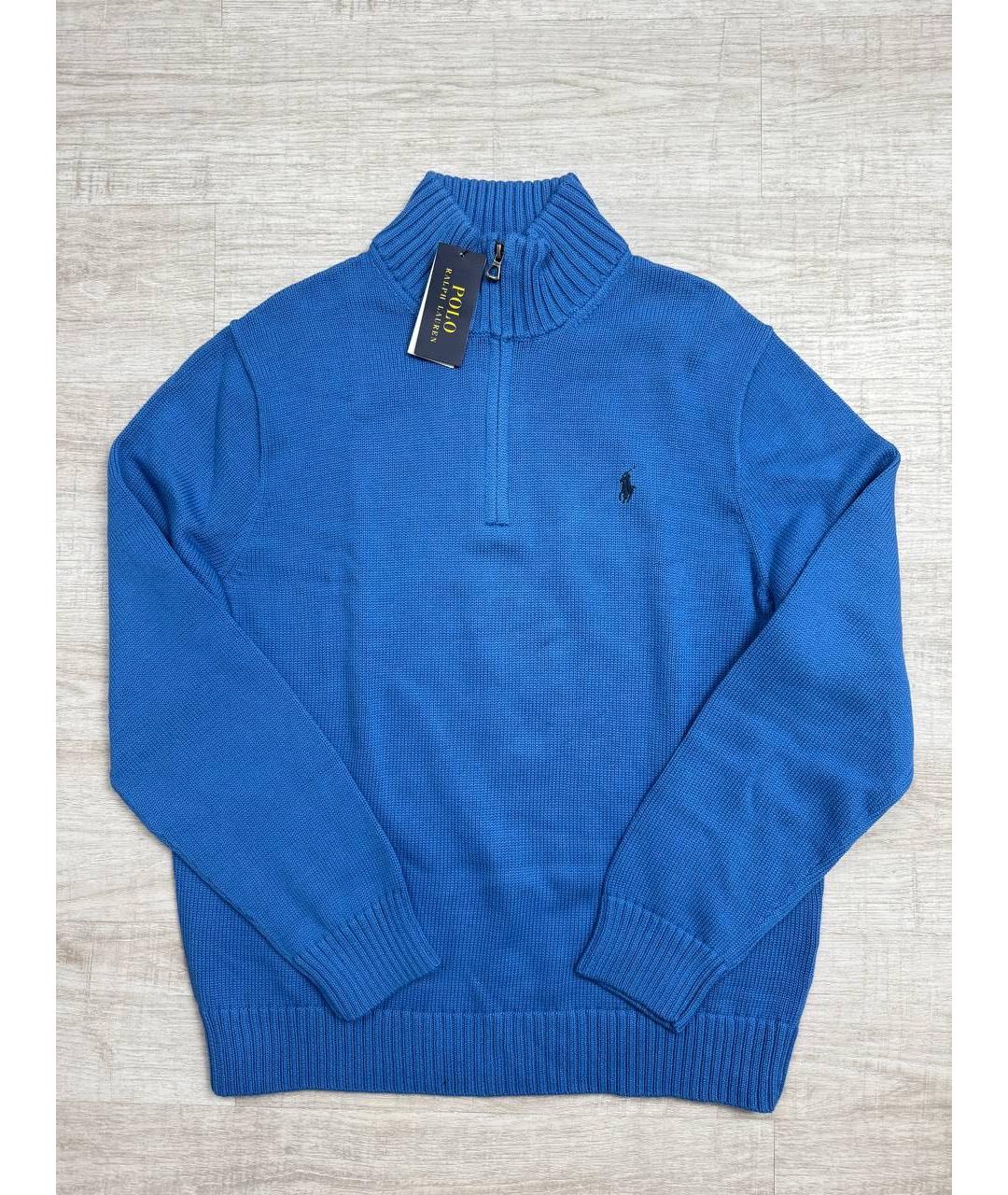 POLO RALPH LAUREN Темно-синий хлопковый джемпер / свитер, фото 6