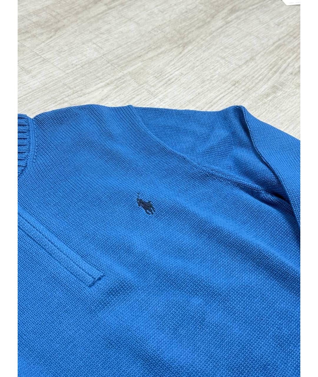POLO RALPH LAUREN Темно-синий хлопковый джемпер / свитер, фото 2