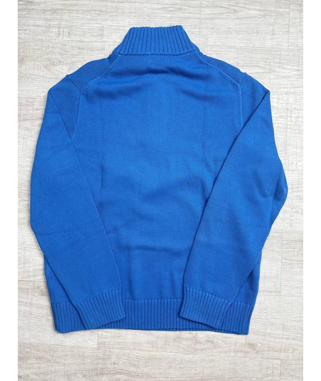 POLO RALPH LAUREN Темно-синий хлопковый джемпер / свитер, фото 4