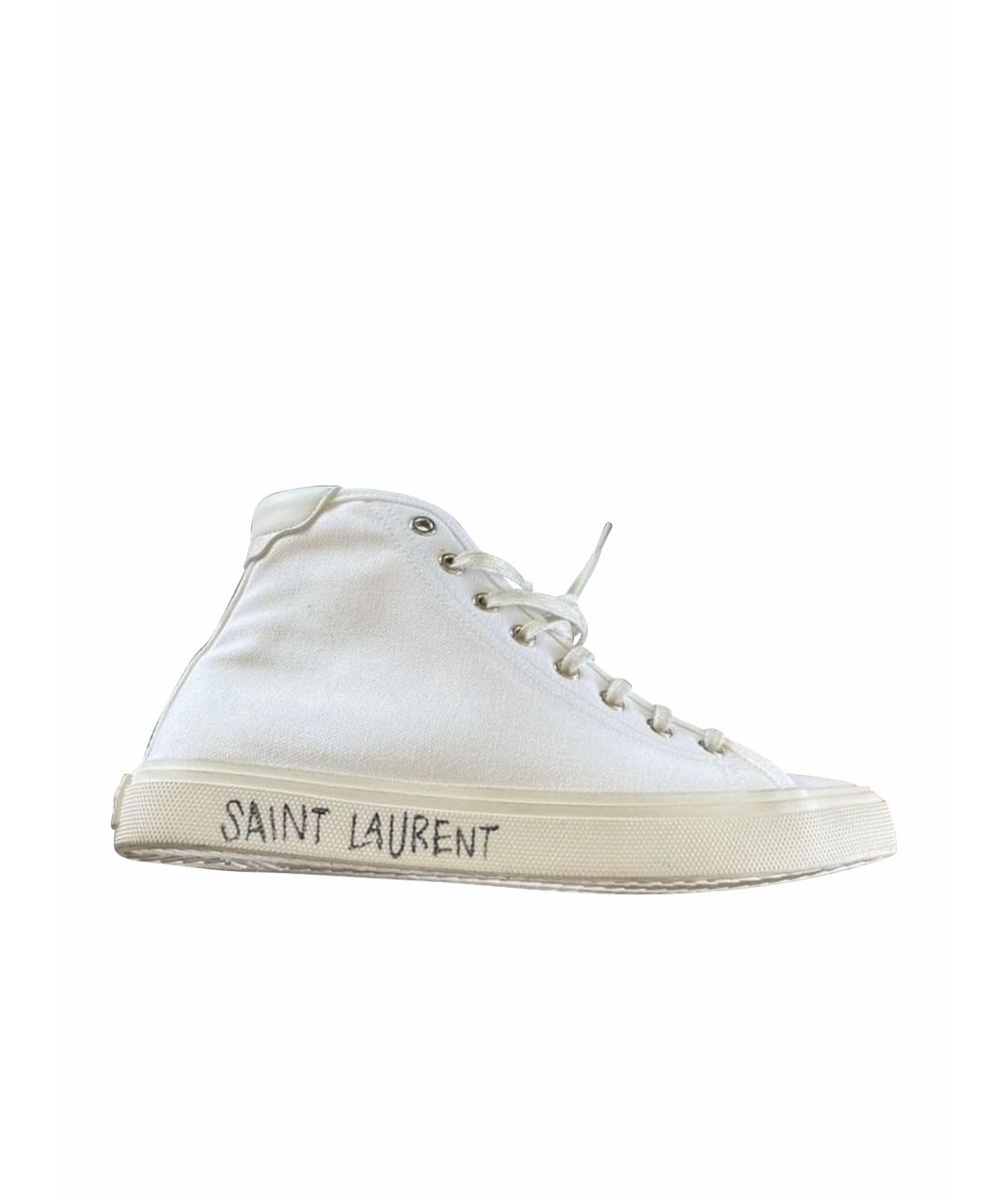 SAINT LAURENT Белые текстильные кеды, фото 1