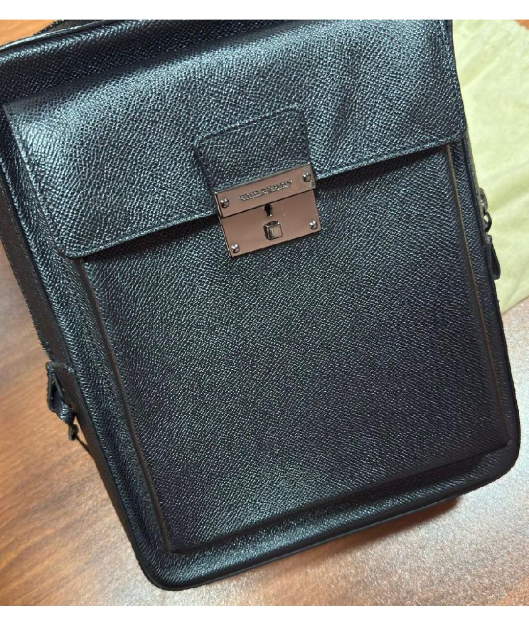 BURBERRY Черная кожаная сумка на плечо, фото 2