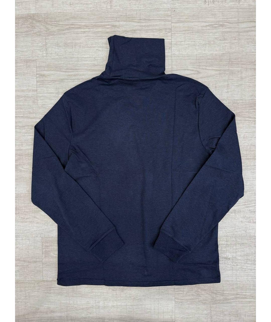 POLO RALPH LAUREN Темно-синяя хлопковая водолазка, фото 5
