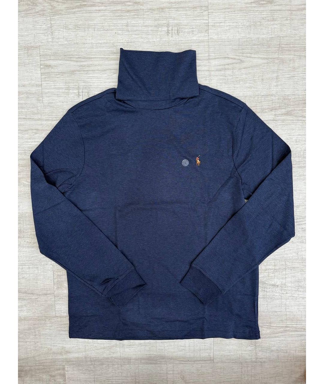 POLO RALPH LAUREN Темно-синяя хлопковая водолазка, фото 6