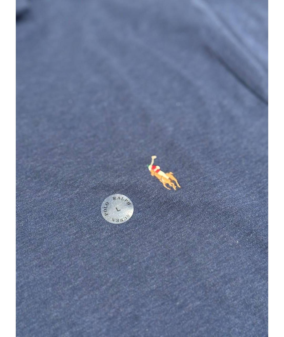 POLO RALPH LAUREN Темно-синяя хлопковая водолазка, фото 2