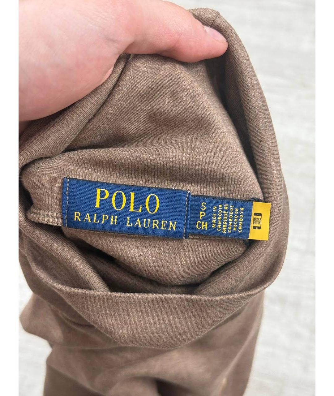 POLO RALPH LAUREN Коричневая хлопковая водолазка, фото 3
