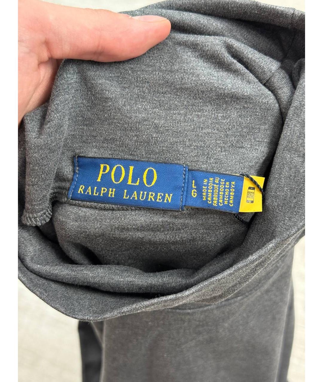 POLO RALPH LAUREN Антрацитовая хлопковая водолазка, фото 3