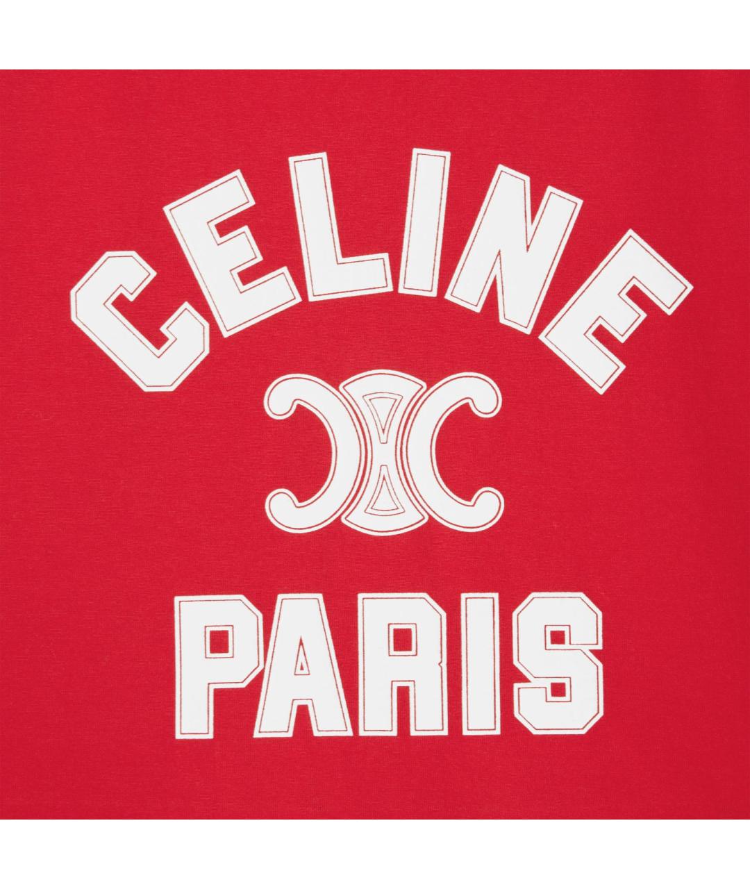CELINE Красная хлопковая майка, фото 4