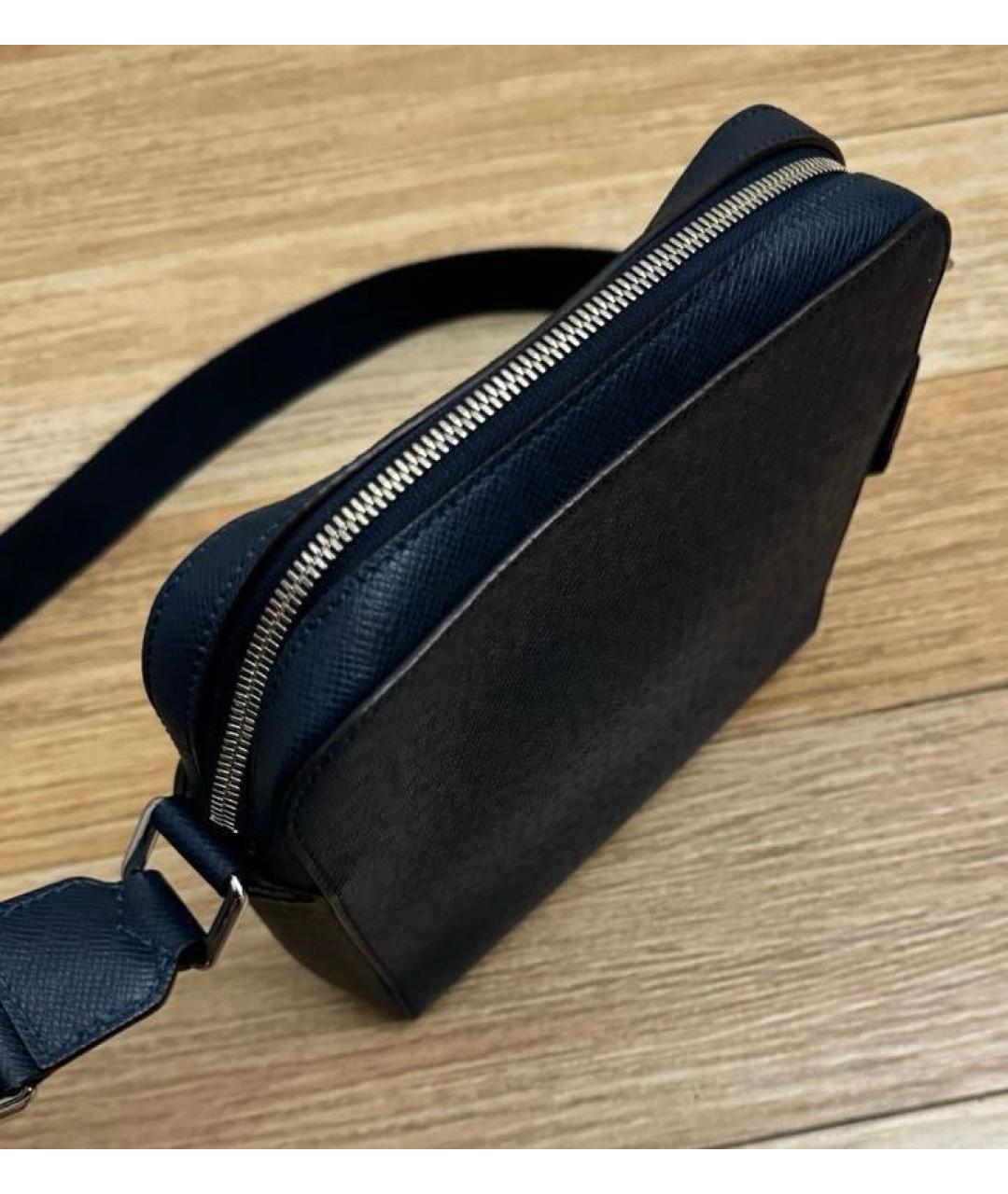 LOUIS VUITTON Черная кожаная сумка на плечо, фото 2