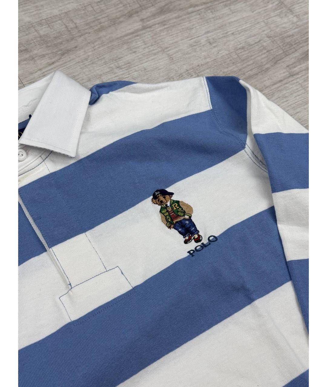 POLO RALPH LAUREN Мульти хлопковое поло с длинным рукавом, фото 5