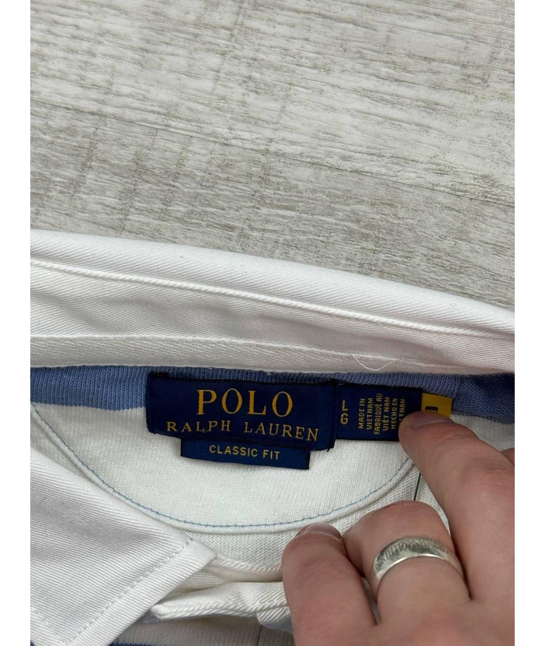 POLO RALPH LAUREN Мульти хлопковое поло с длинным рукавом, фото 6