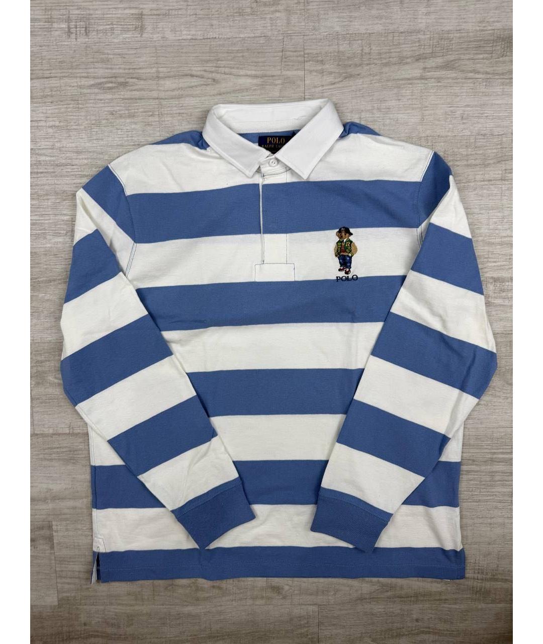 POLO RALPH LAUREN Мульти хлопковое поло с длинным рукавом, фото 7