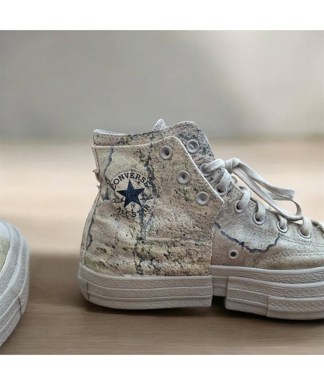 CONVERSE Хаки кожаные высокие кроссовки / кеды, фото 7