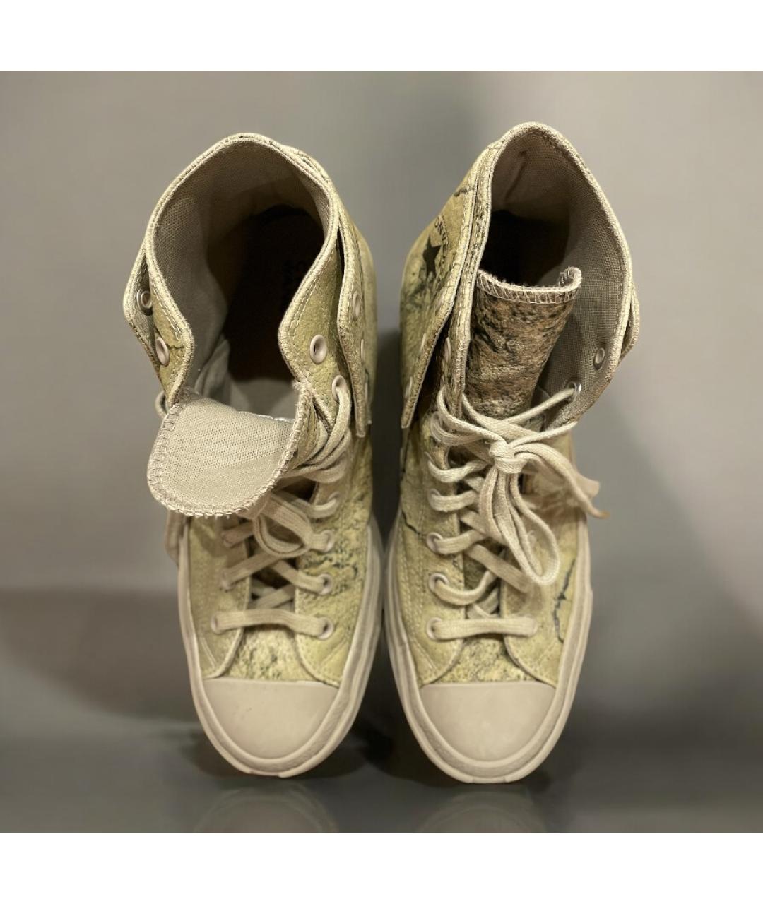 CONVERSE Хаки кожаные высокие кроссовки / кеды, фото 3