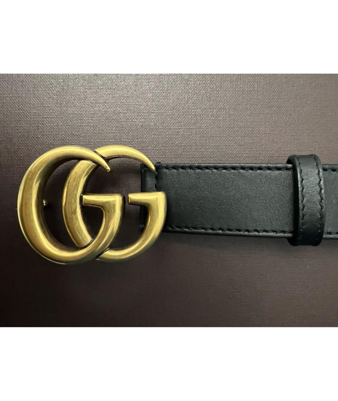 GUCCI Черный кожаный ремень, фото 5