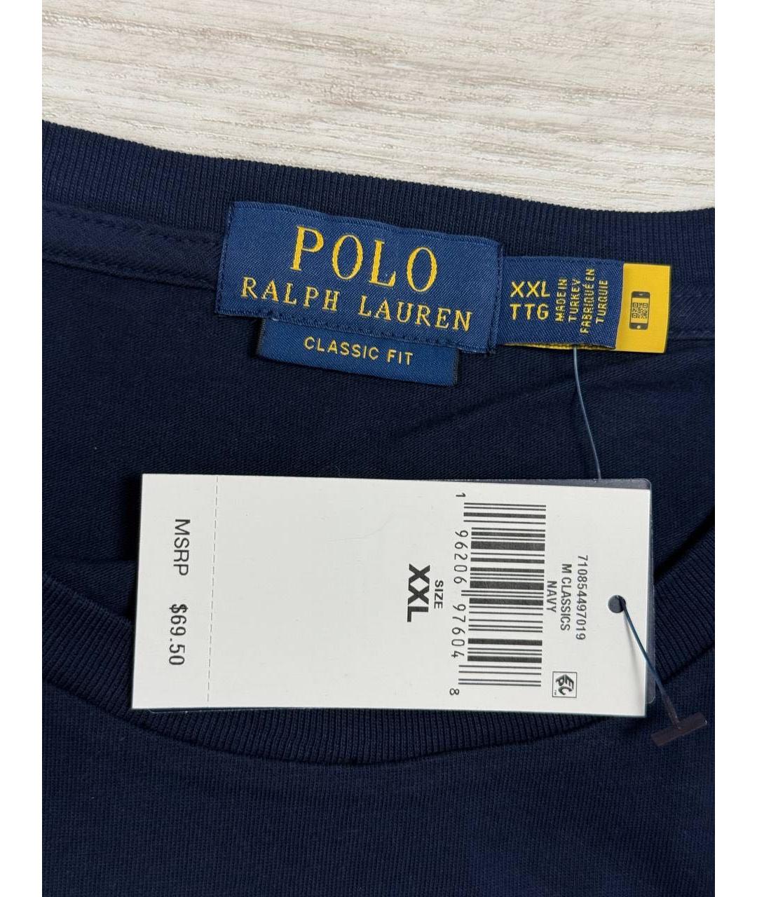 POLO RALPH LAUREN Темно-синяя футболка, фото 5