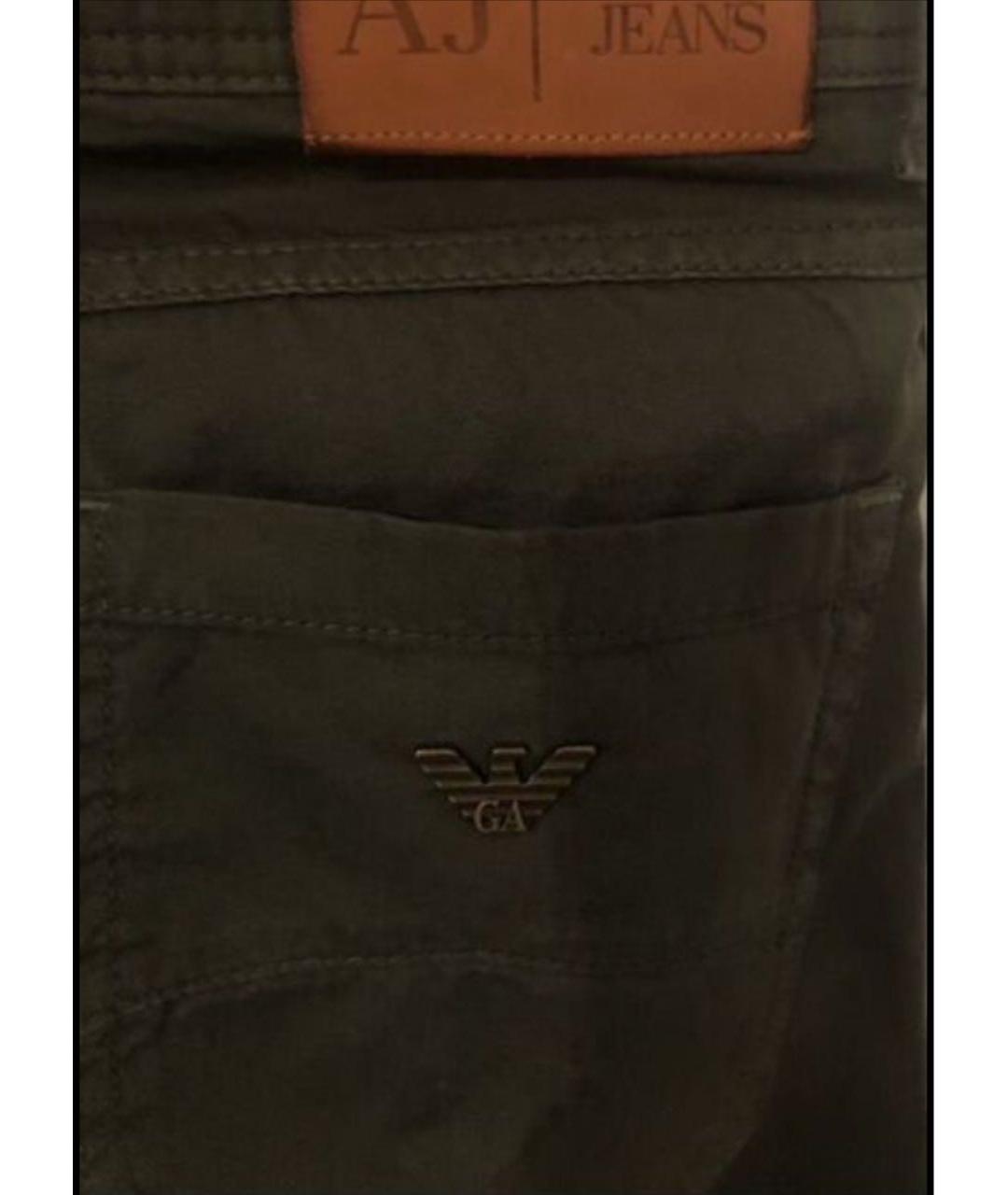 ARMANI JEANS Хаки хлопковые прямые джинсы, фото 5