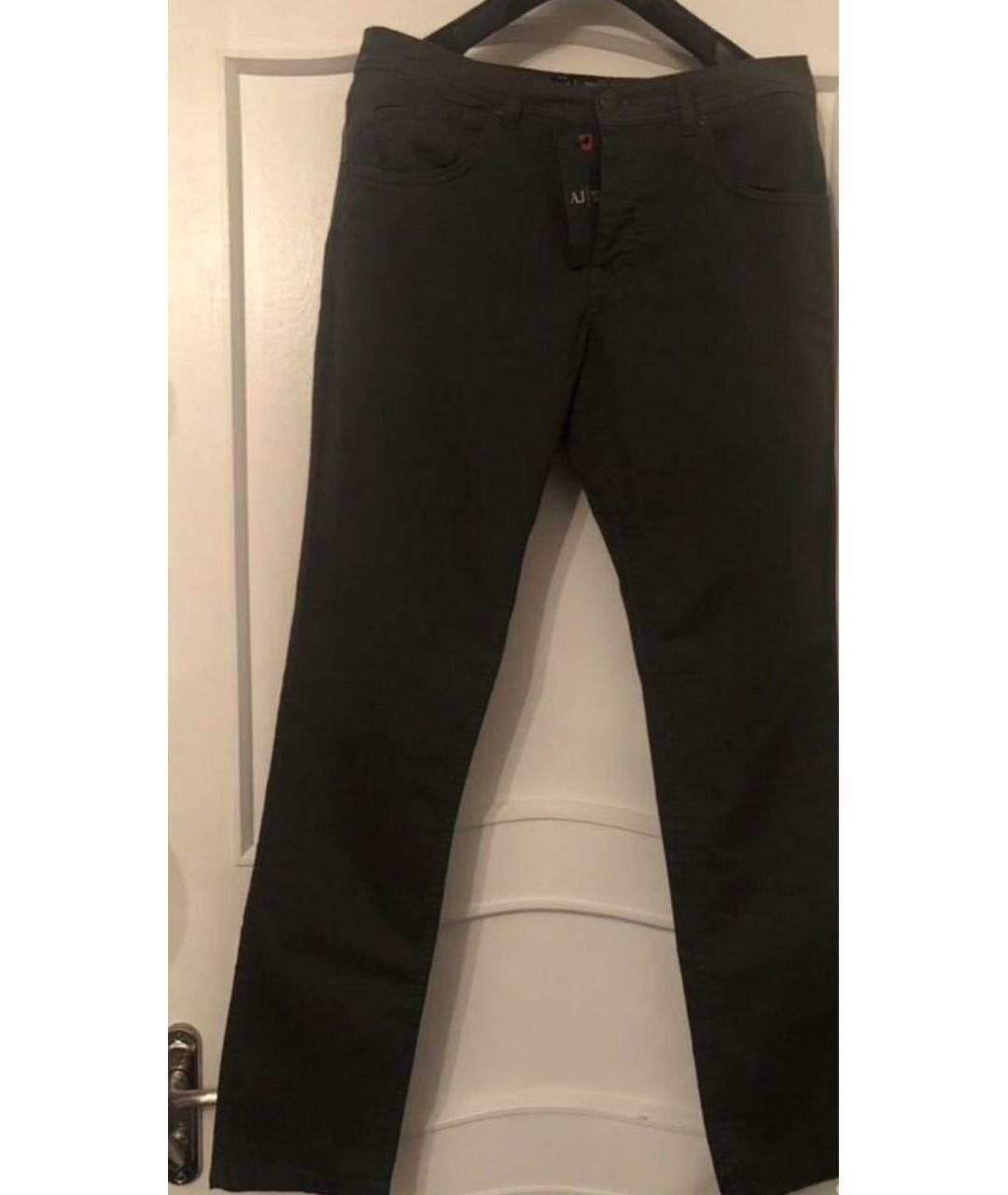ARMANI JEANS Хаки хлопковые прямые джинсы, фото 9