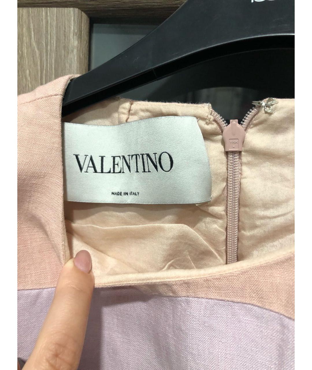 VALENTINO Мульти льняное повседневное платье, фото 5