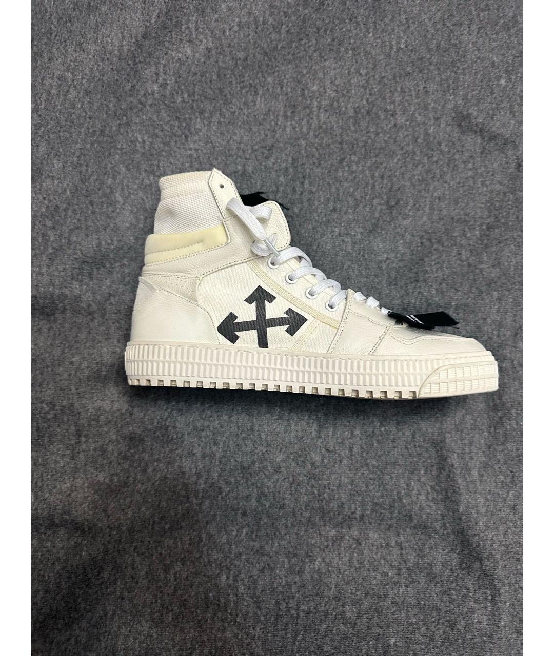 OFF-WHITE Белые кожаные кроссовки, фото 5