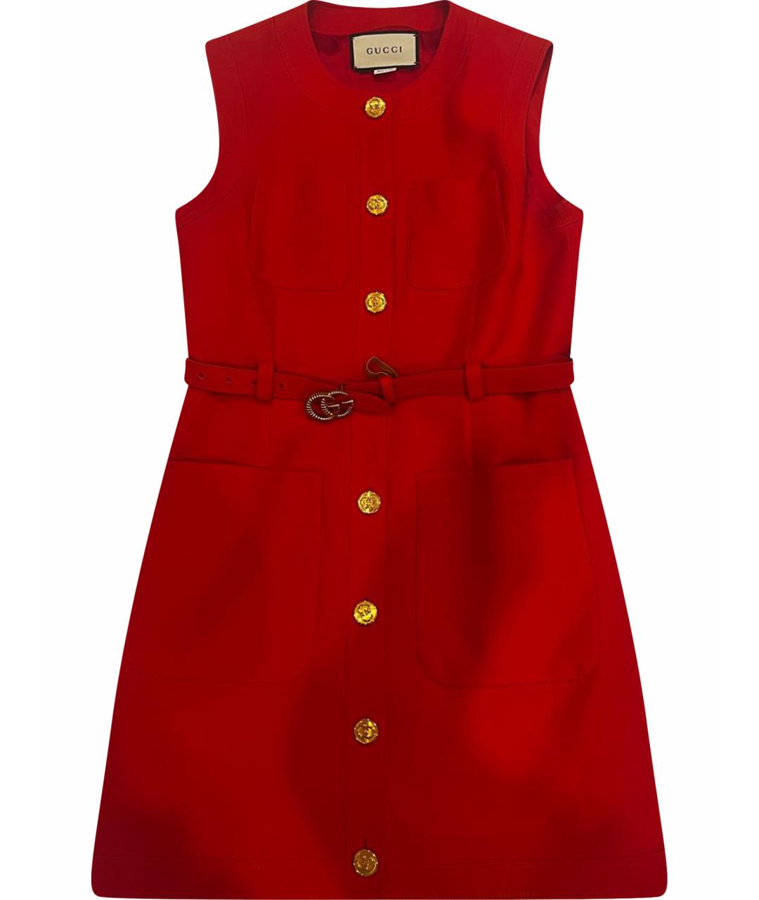 GUCCI Красное вискозное повседневное платье, фото 1