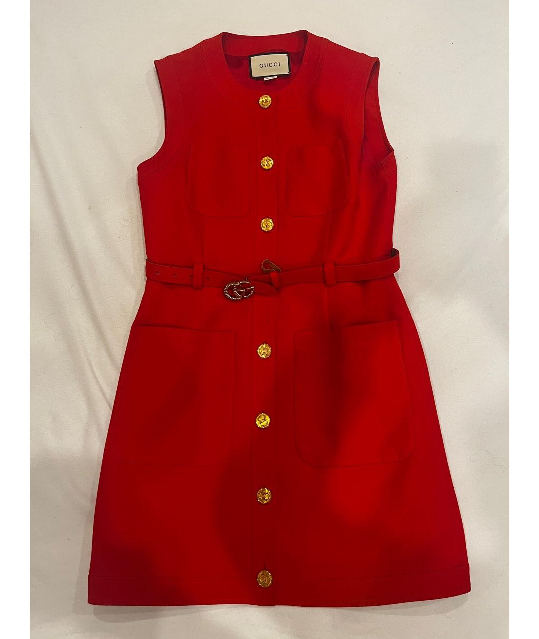 GUCCI Красное вискозное повседневное платье, фото 5