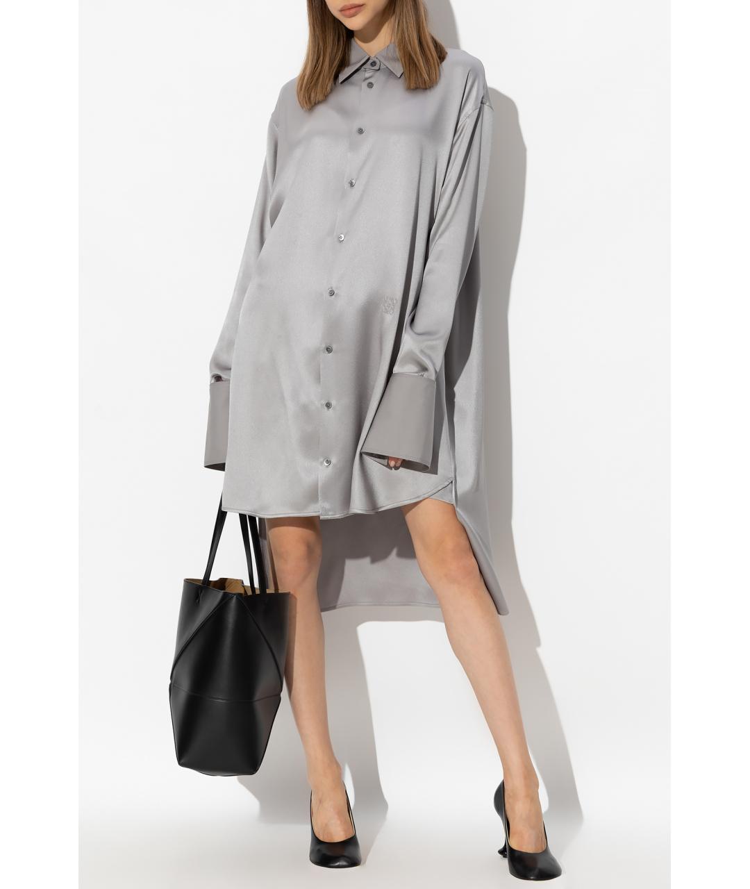 LOEWE Серое вискозное повседневное платье, фото 2