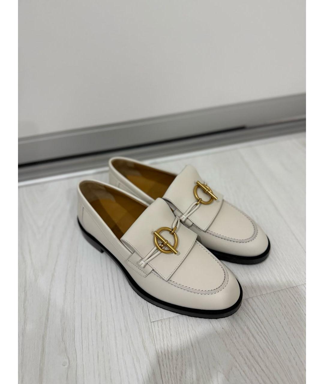HERMES Белые кожаные лоферы, фото 2
