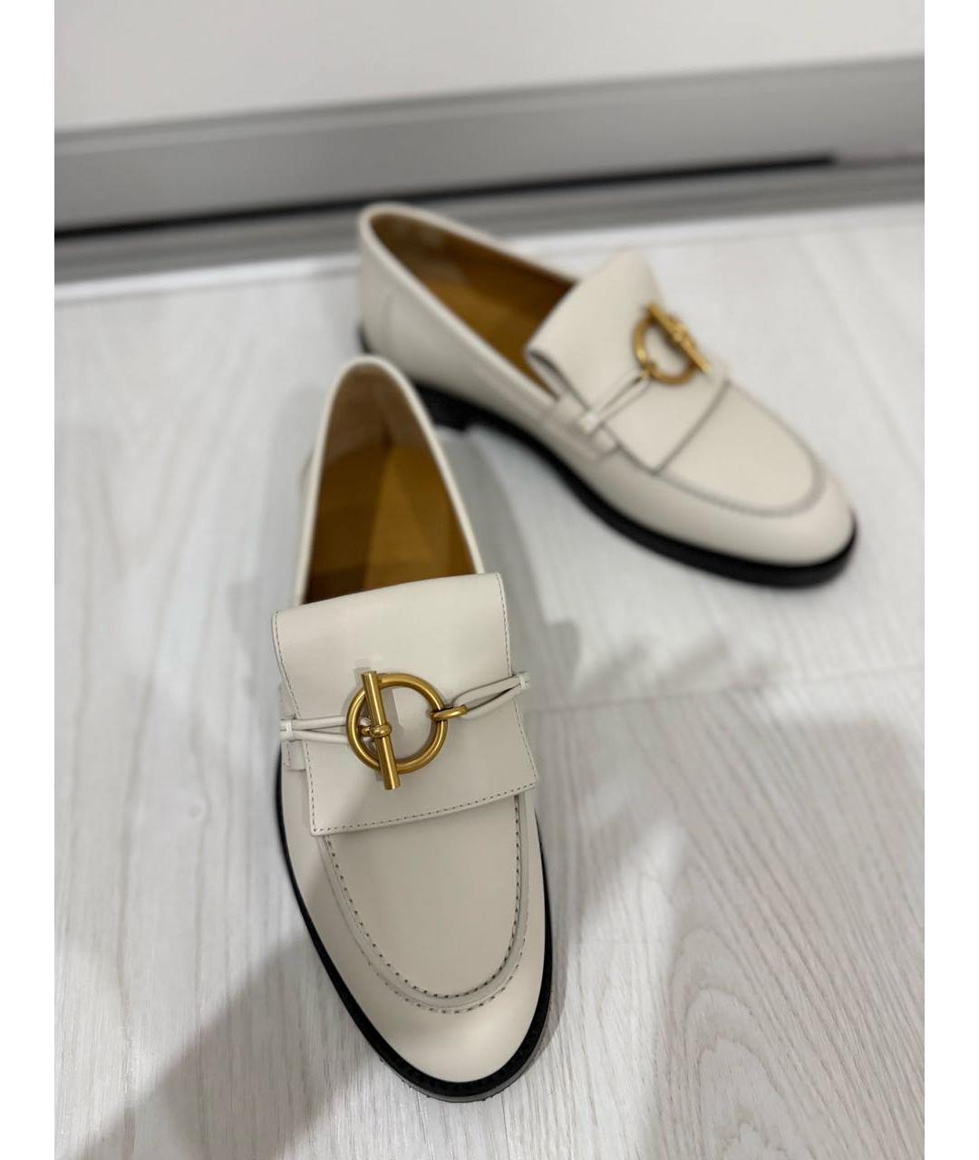 HERMES Белые кожаные лоферы, фото 3
