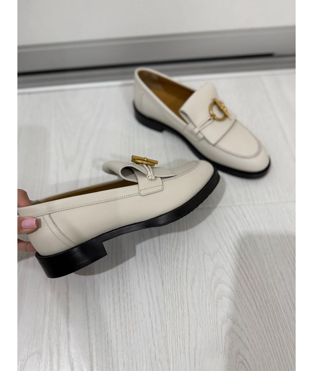 HERMES Белые кожаные лоферы, фото 4