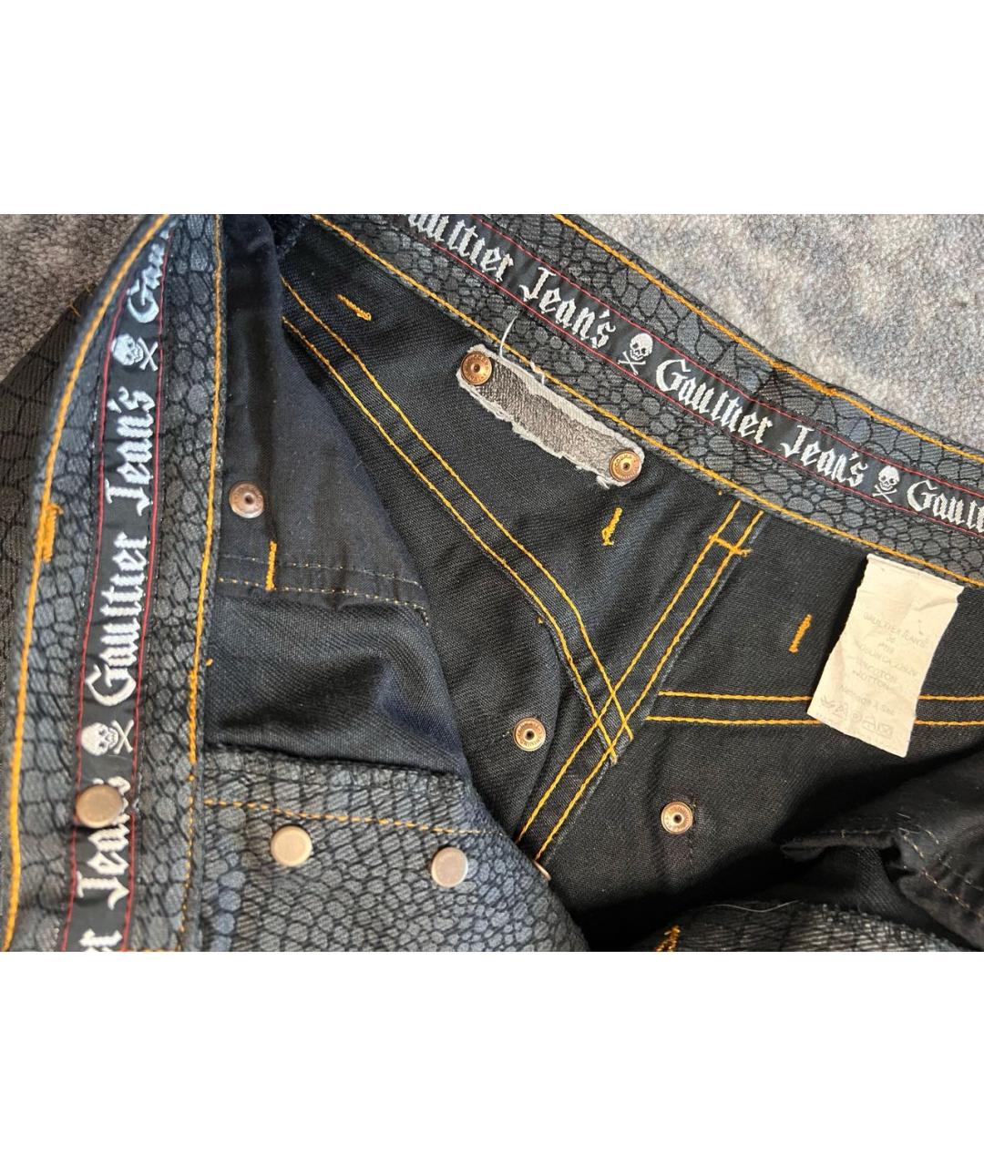 JEAN PAUL GAULTIER Черные хлопковые прямые джинсы, фото 5
