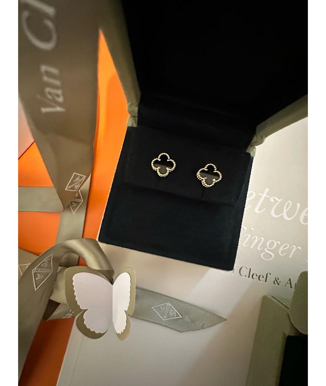 VAN CLEEF & ARPELS Черные серьги из желтого золота, фото 3