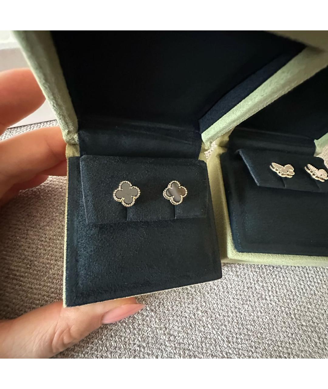 VAN CLEEF & ARPELS Черные серьги из желтого золота, фото 2