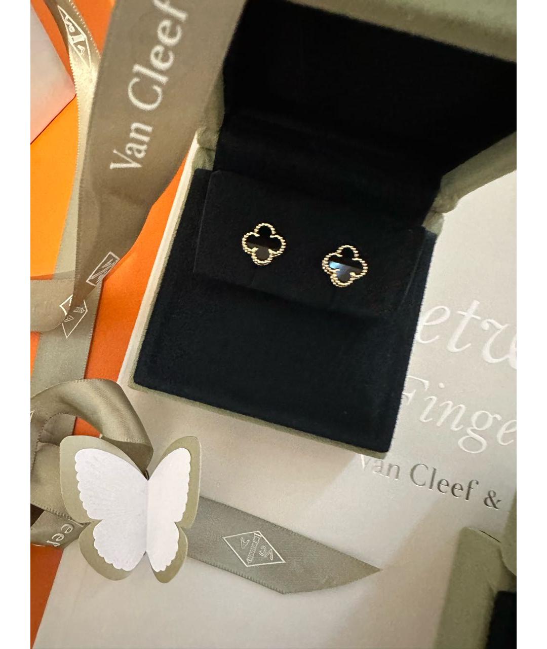 VAN CLEEF & ARPELS Черные серьги из желтого золота, фото 4