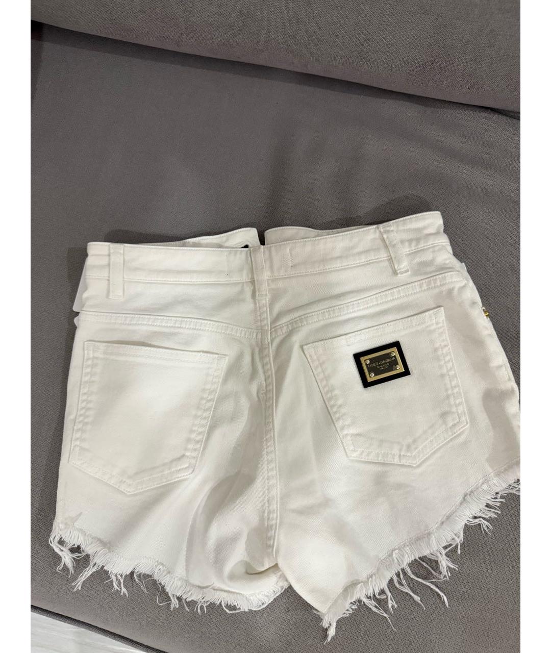 DOLCE&GABBANA Белые деним шорты, фото 4