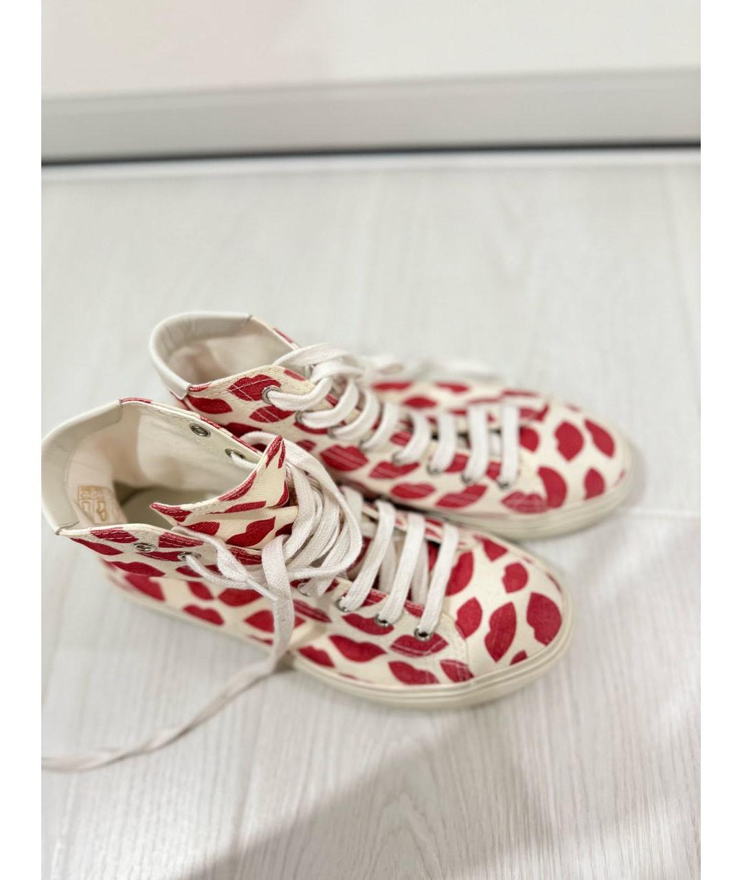 SAINT LAURENT Красные текстильные кеды, фото 6