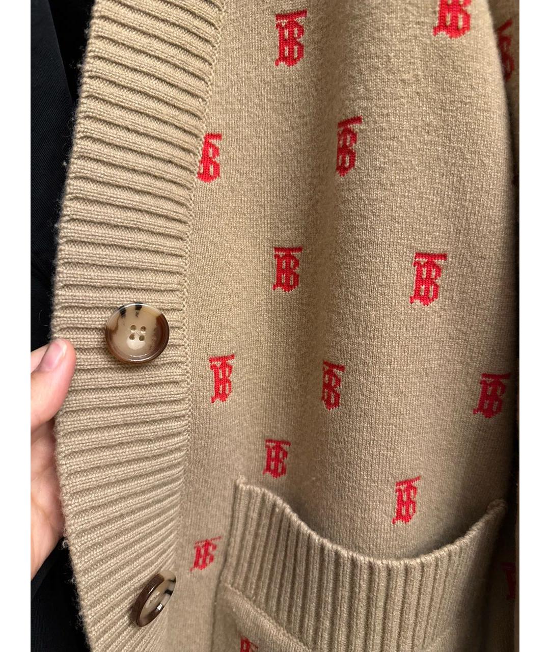 BURBERRY Бежевый шерстяной кардиган, фото 5