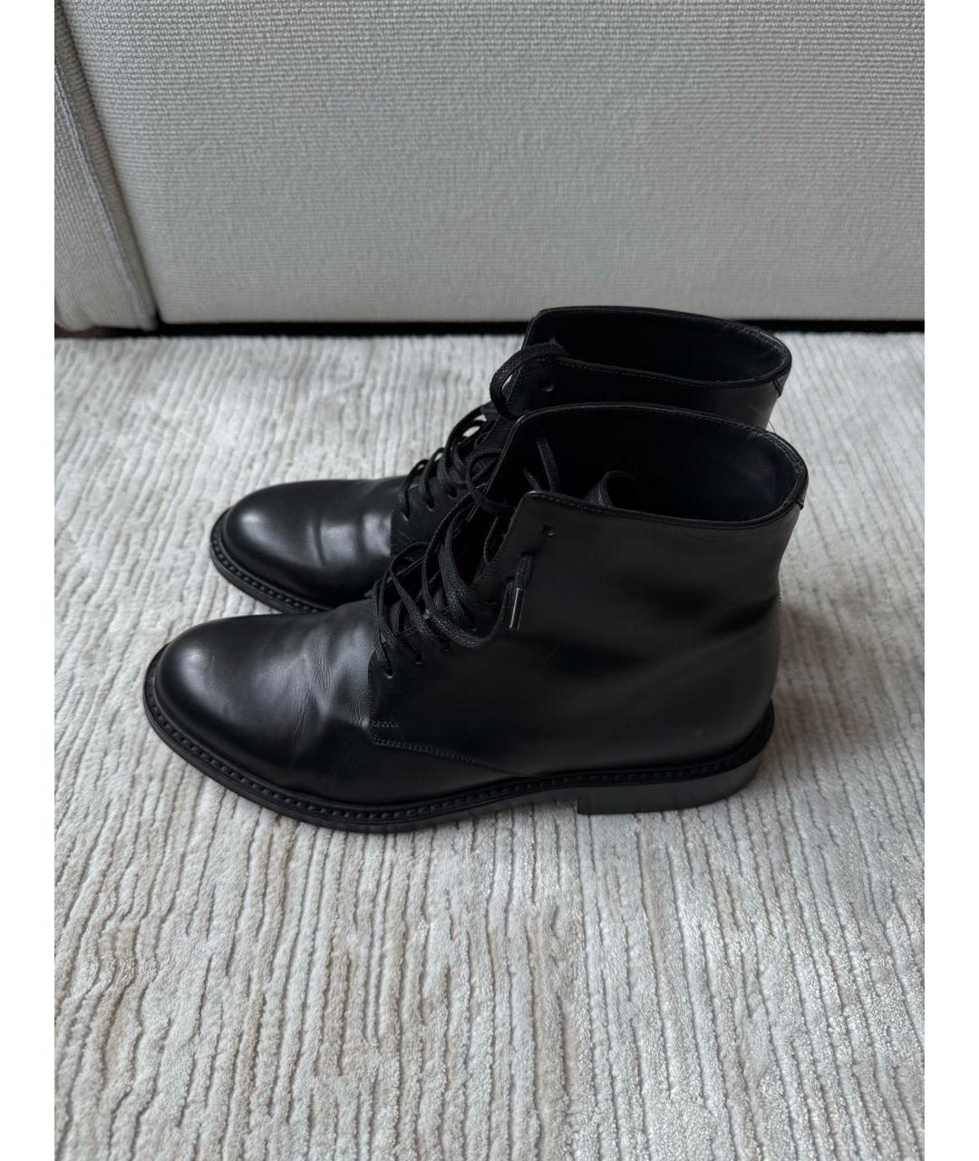 SAINT LAURENT Черные кожаные ботинки, фото 7