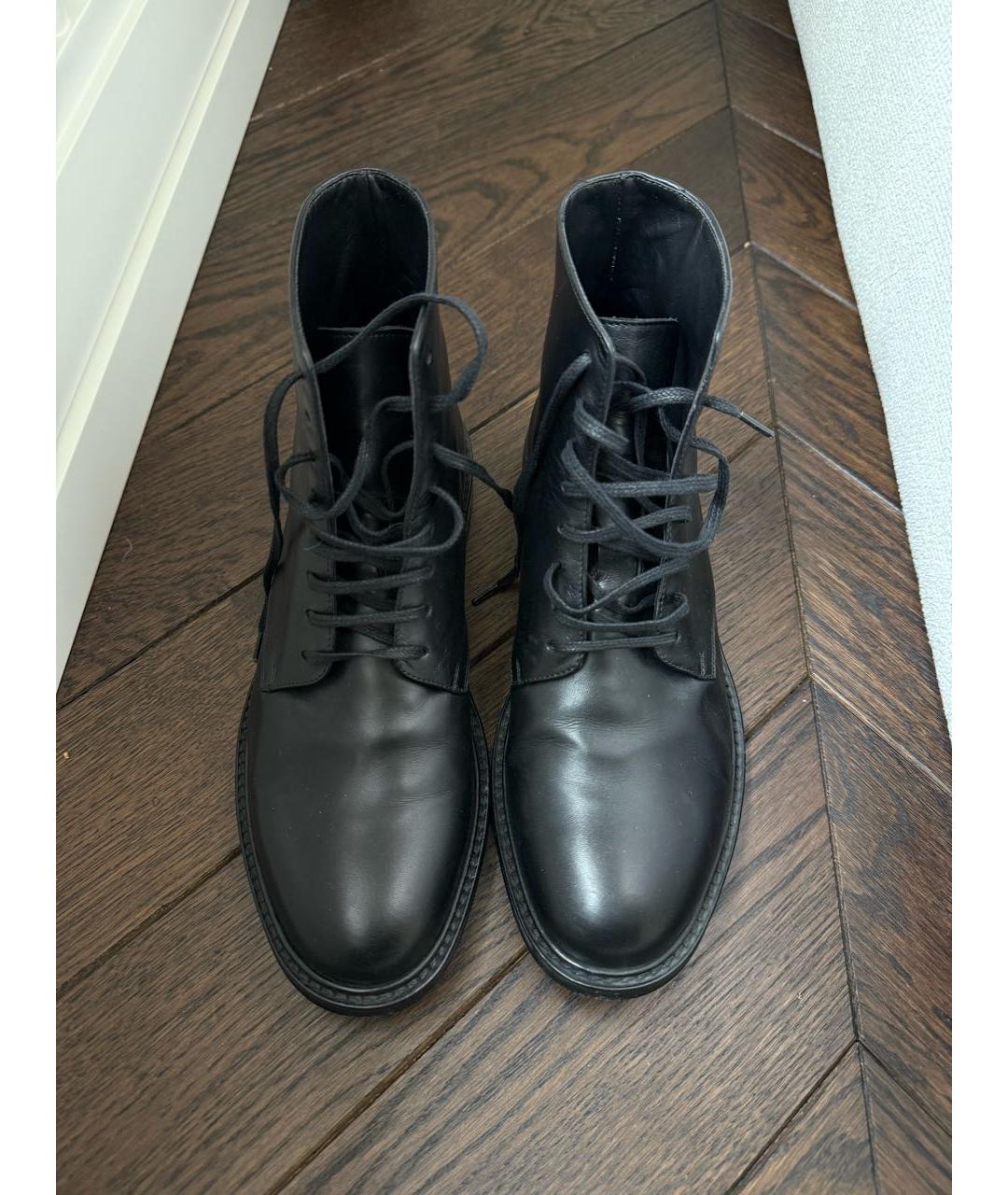SAINT LAURENT Черные кожаные ботинки, фото 6