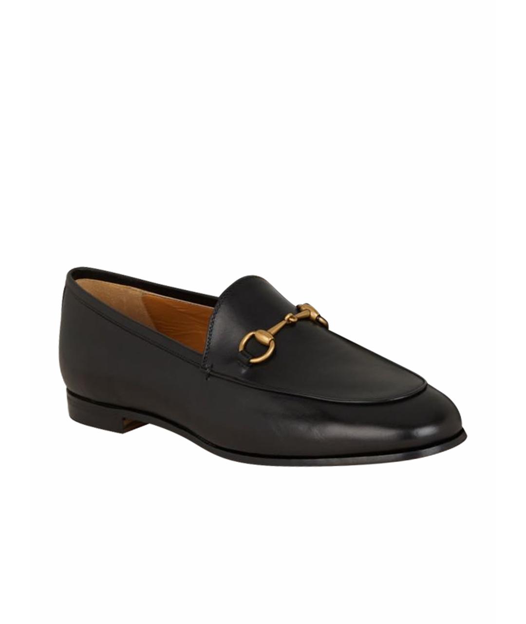 GUCCI Черные кожаные лоферы, фото 1