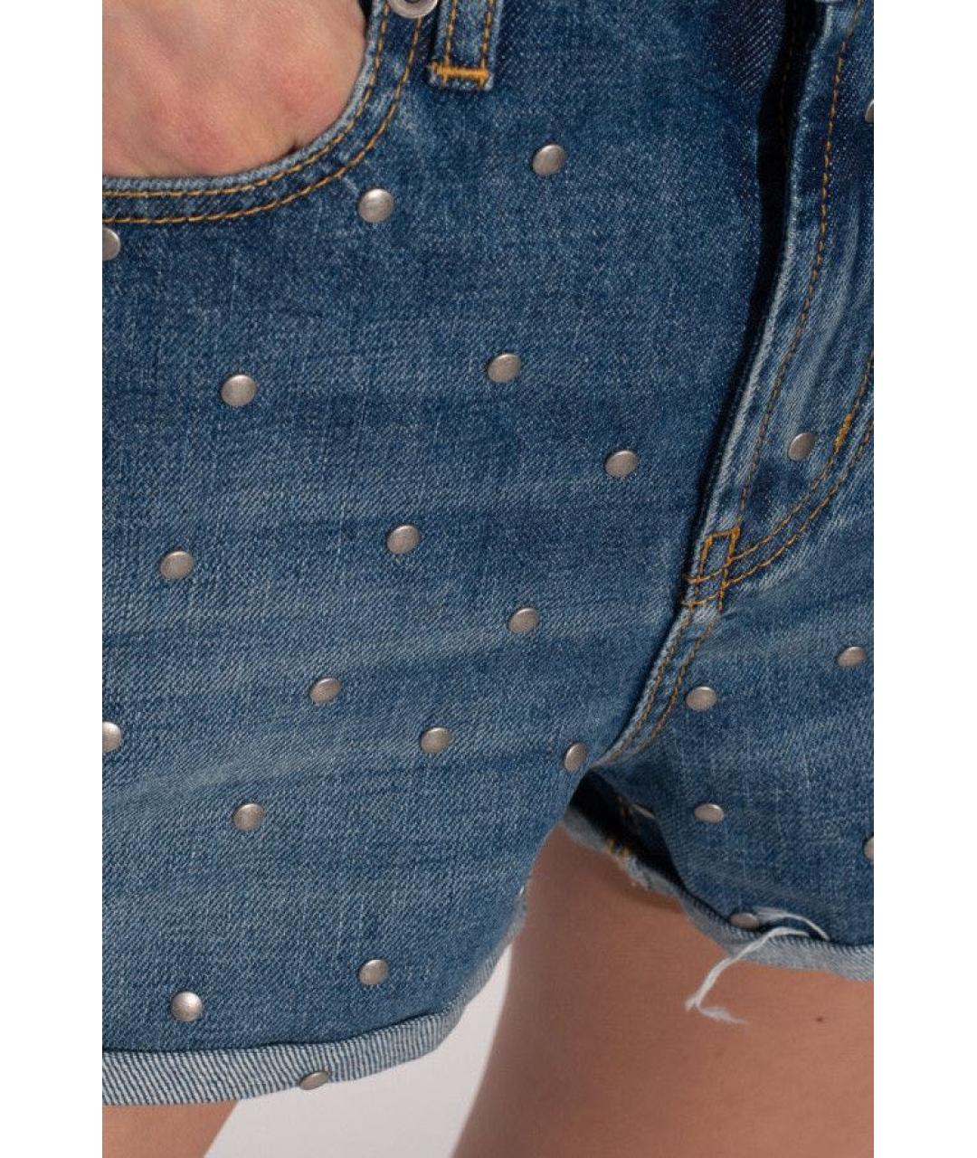 SAINT LAURENT Синие деним шорты, фото 3