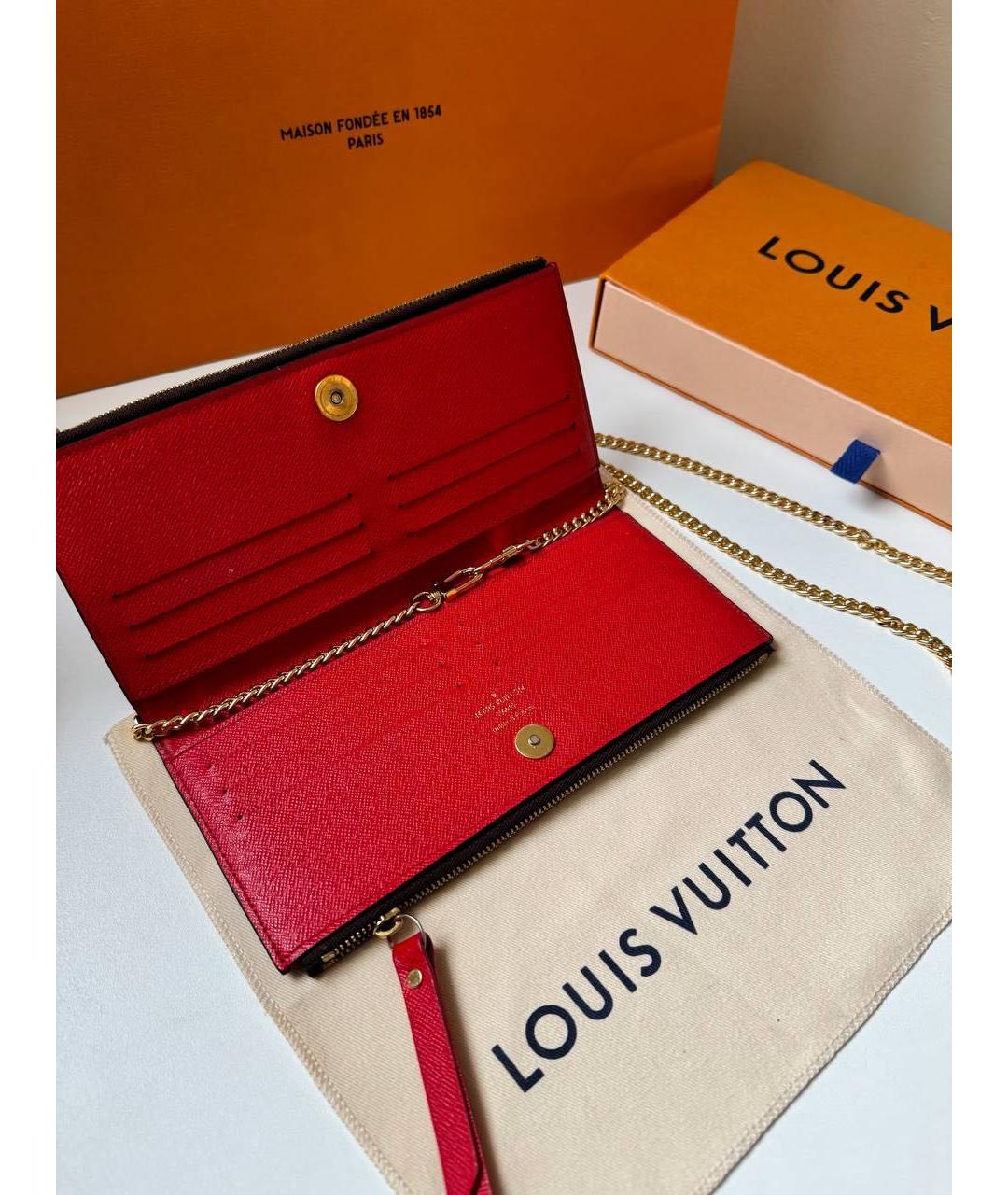 LOUIS VUITTON Коричневый кошелек, фото 5