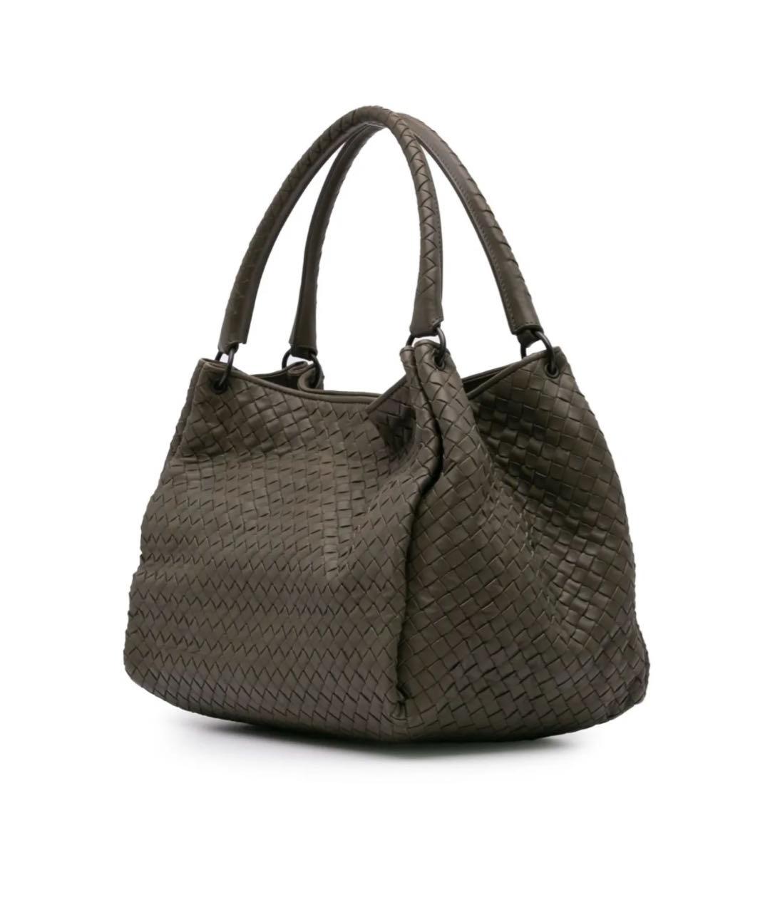 BOTTEGA VENETA Коричневая кожаная сумка с короткими ручками, фото 2